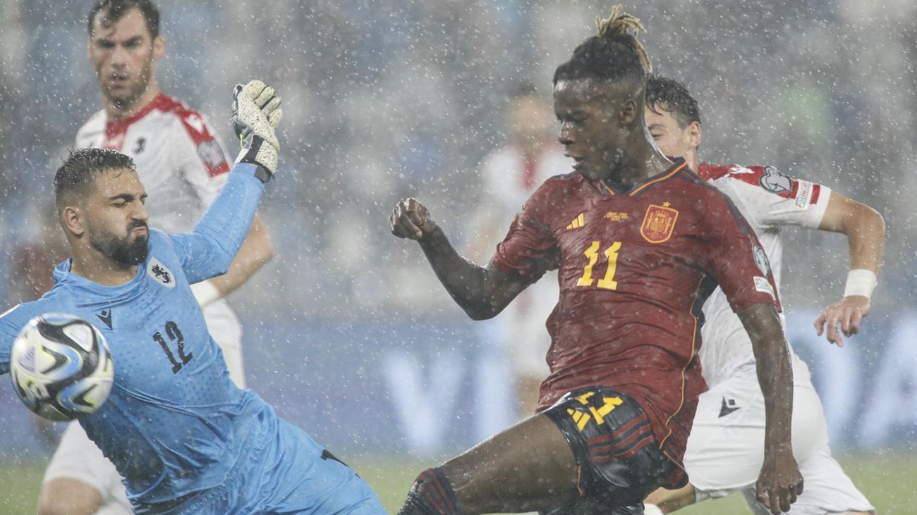 España golea a Georgia 7-1, en un día para la historia de Lamine Yamal