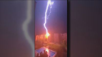 Noche de rayos y truenos en Madrid