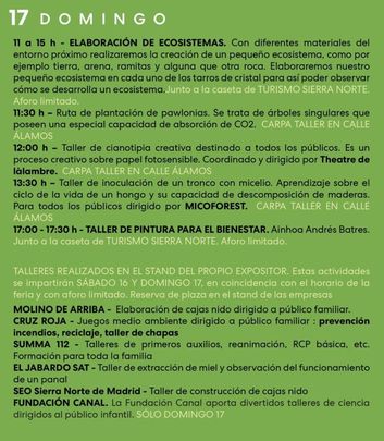 Programación Feria Sierra Norte de Venturada / AYTO VENTURADA