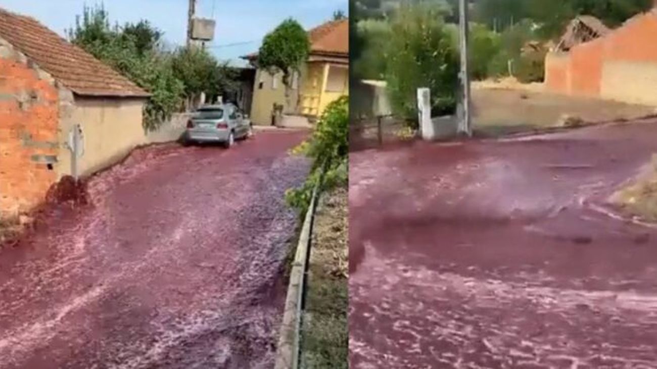 Un río de vino tinto en Portugal