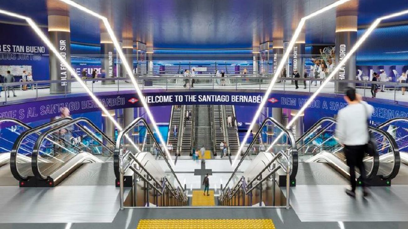 Futuro interior de la estación de Metro Santiago Bernabéu