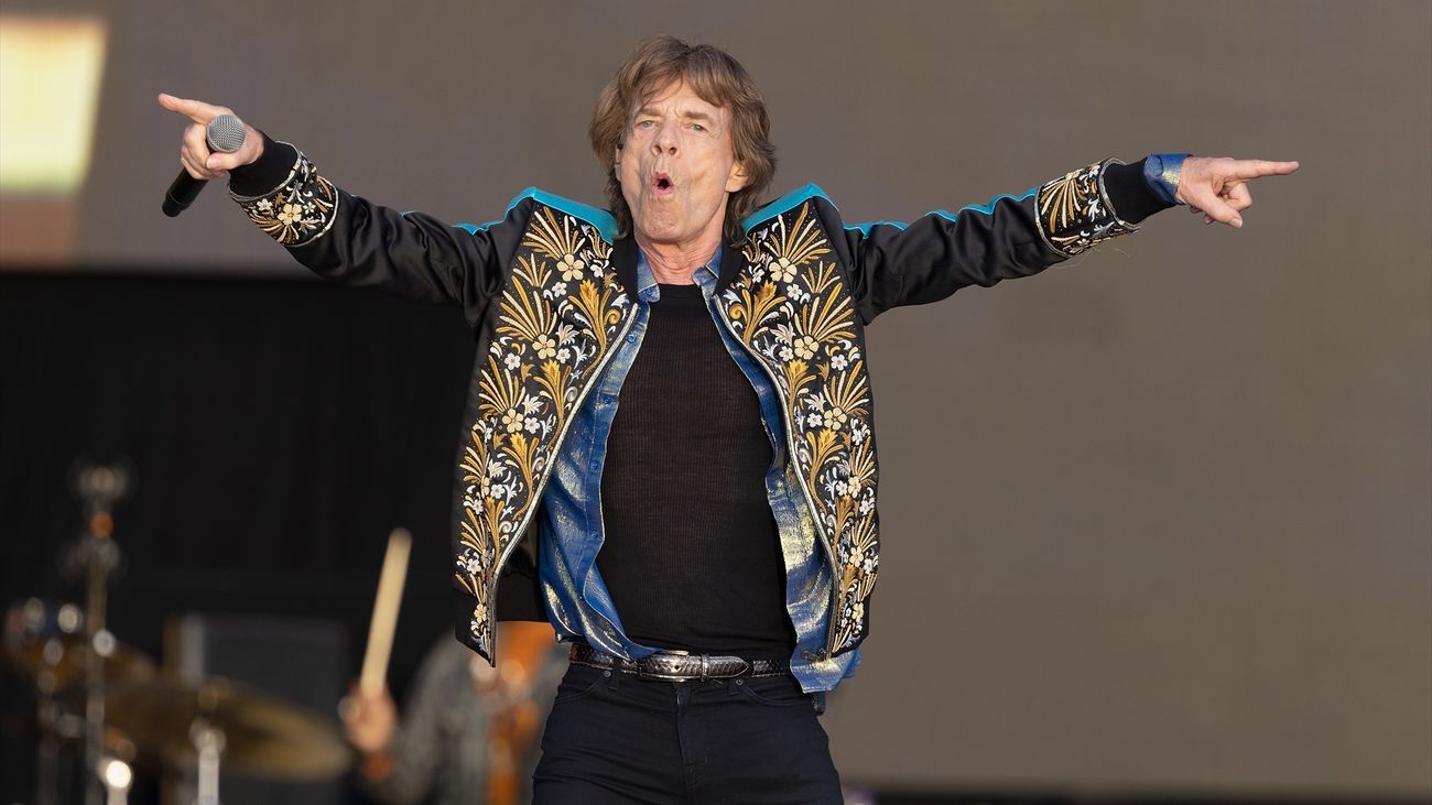 Mick Jagger  actuando en Hyde Park, Londres 3 de julio de 2022
