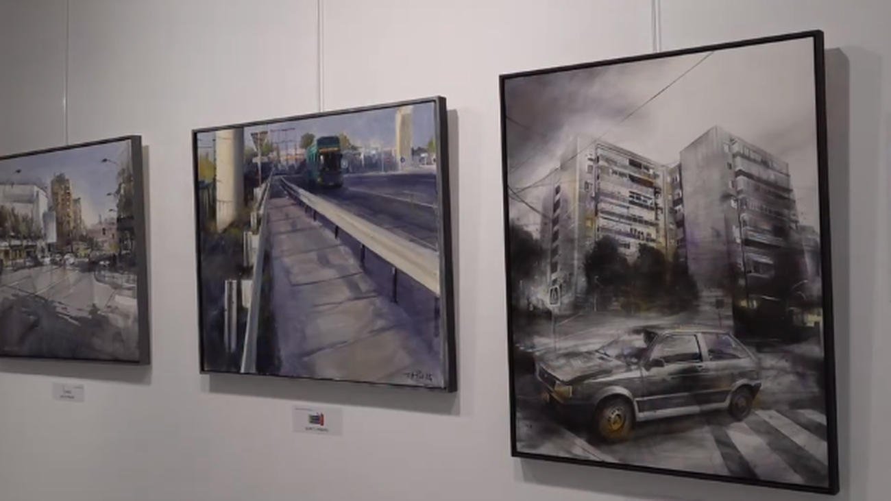 Algunas de las obras de la anterior edición del concurso de pintura rápida Villa de Fuenlabrada