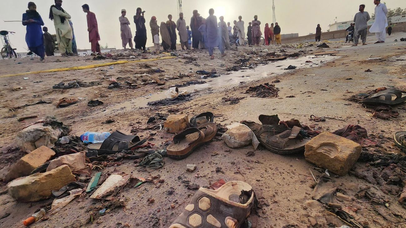 Escenario del atentado suicida de Mastung, Balochistan, Pakistan