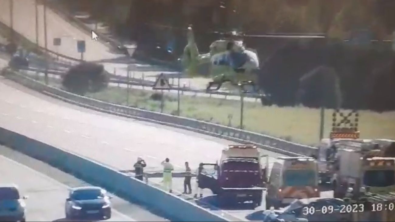 Tres heridos graves tras el vuelco de un turismo en San Sebastián de los Reyes