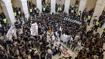 300 judíos, detenidos en una protesta en el Capitolio que pedía el alto al fuego de Israel