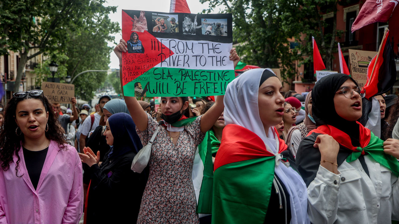 Manifestación en Madrid en apoyo al pueblo palestino