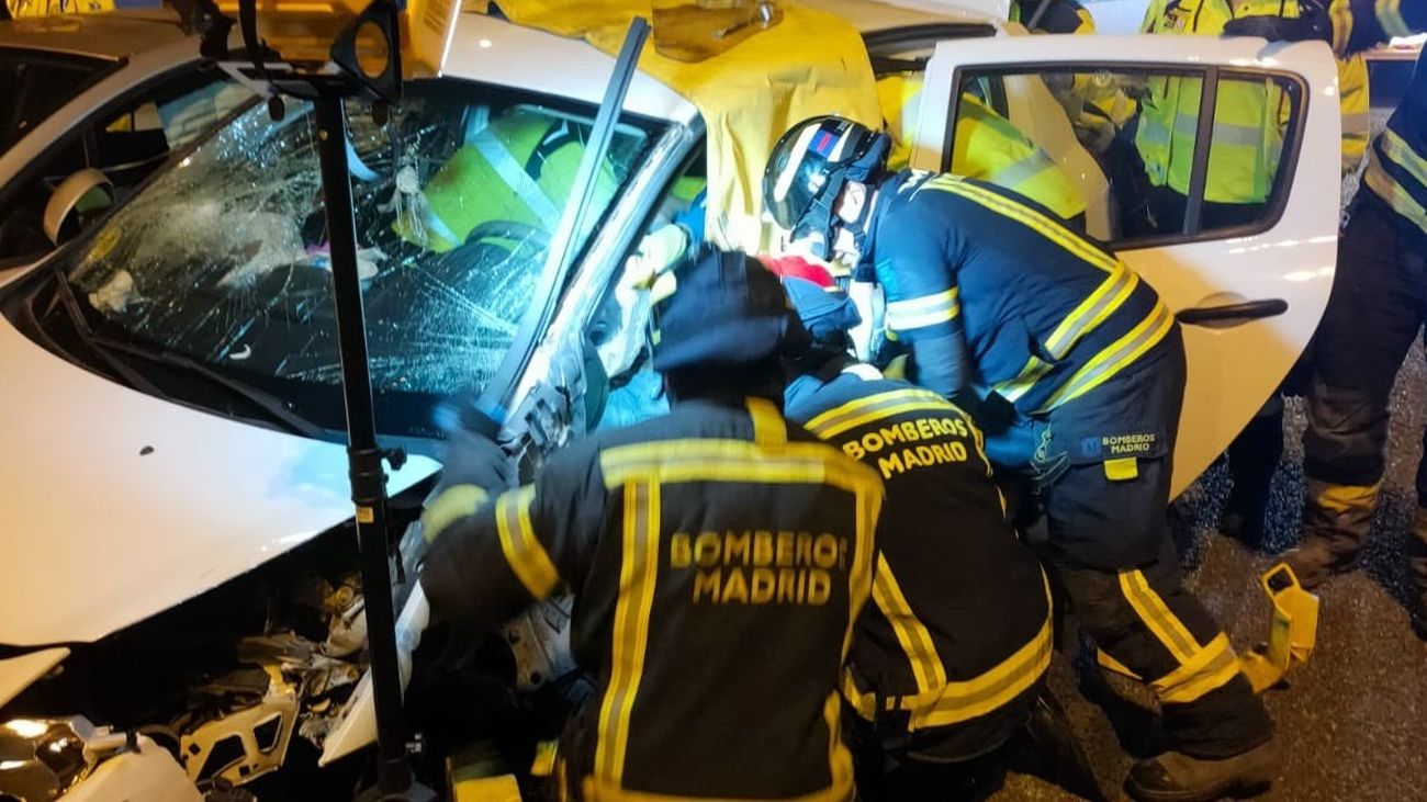 Accidente de tráfico en el túnel de la M-30