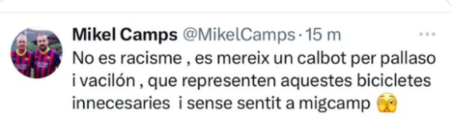 Tuit de Mikel Camps / TWITTER