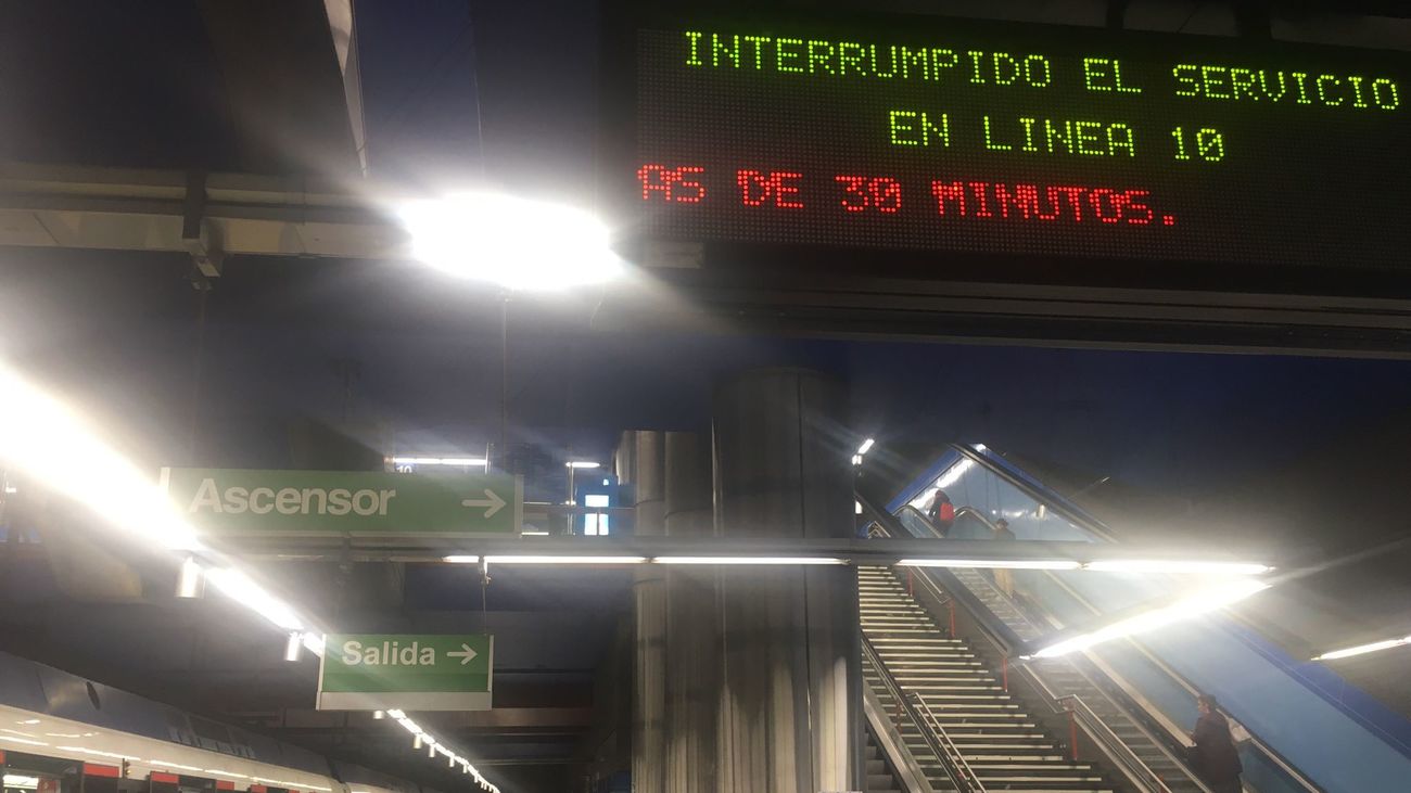 Interrumpida Línea 10 de Metro