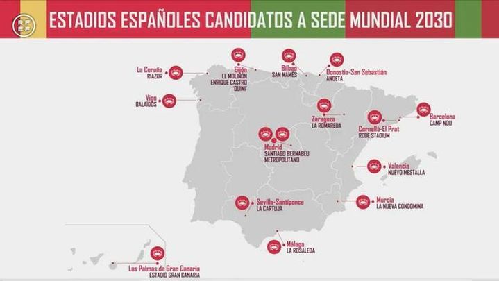 Estadios españoles candidatos al Mundial 2030 / RFEF