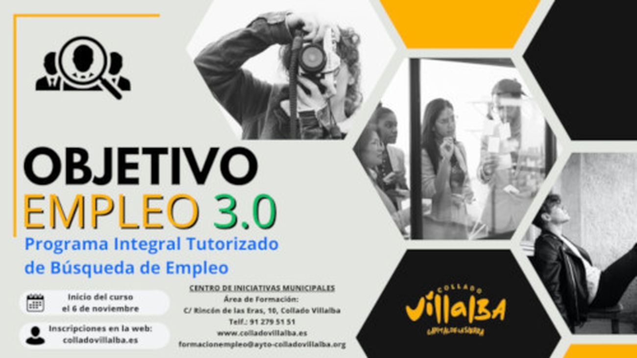¿Buscas trabajo? Inscríbete en Objetivo Empleo 3.0 del Ayuntamiento de Collado Villalba