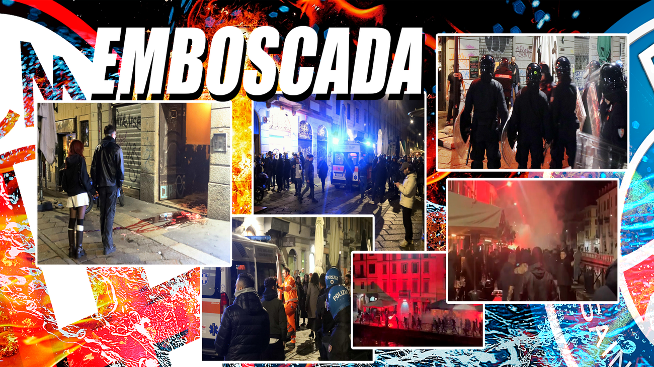 Batalla campal entre ultras del Milan y PSG