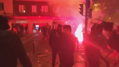 Nueva noche de disturbios en la calle Ferraz con 7 detenidos y 30 policías heridos