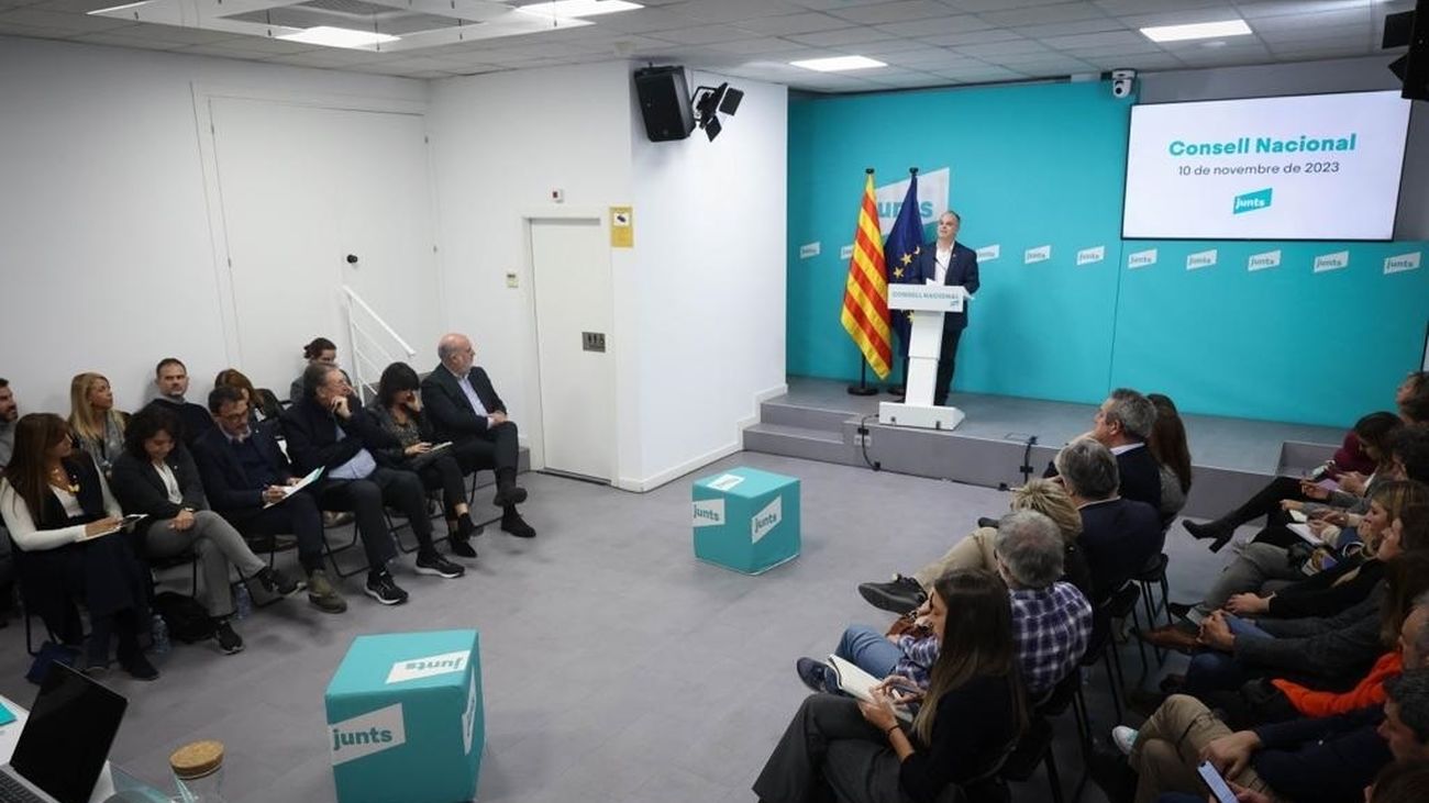 Imagen del Consell Nacional de Junts durante la reunión de este viernes,
