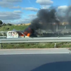 Una furgoneta arde en la M-501 a la altura de Boadilla