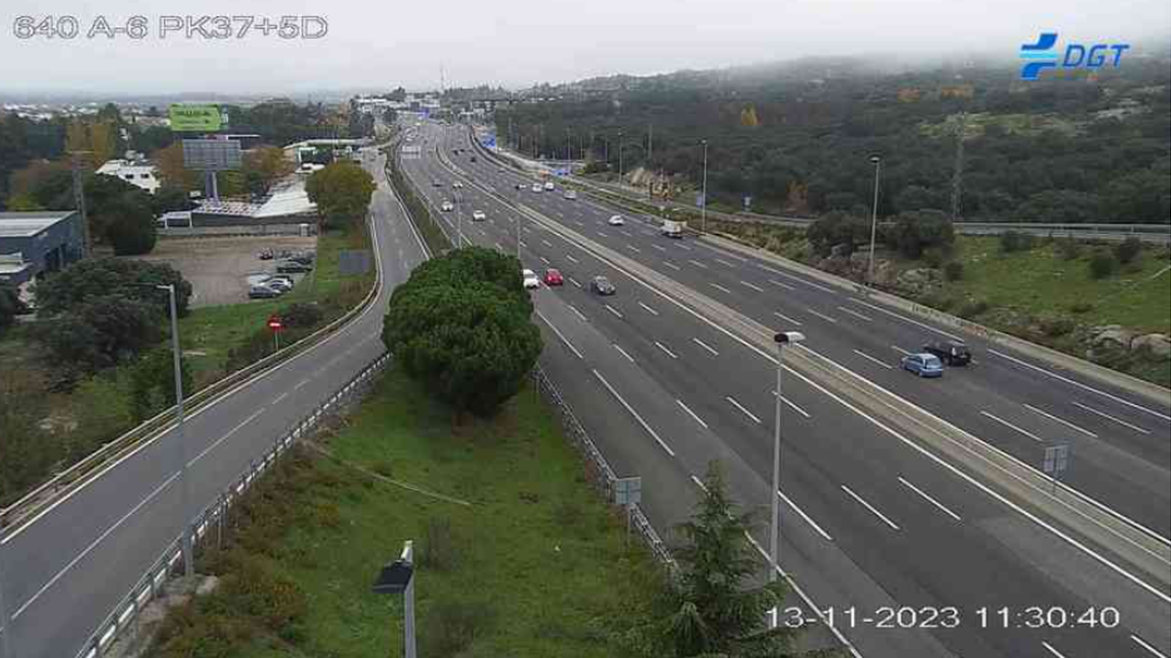 La A-6 a la altura del km 37,5