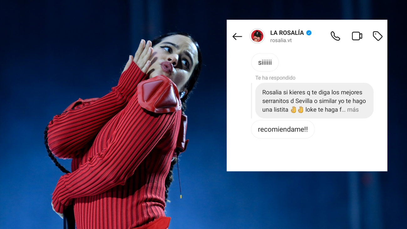 Rosalía se mensajea con 'Malacara' para recibir recomendaciones de bares en Sevilla