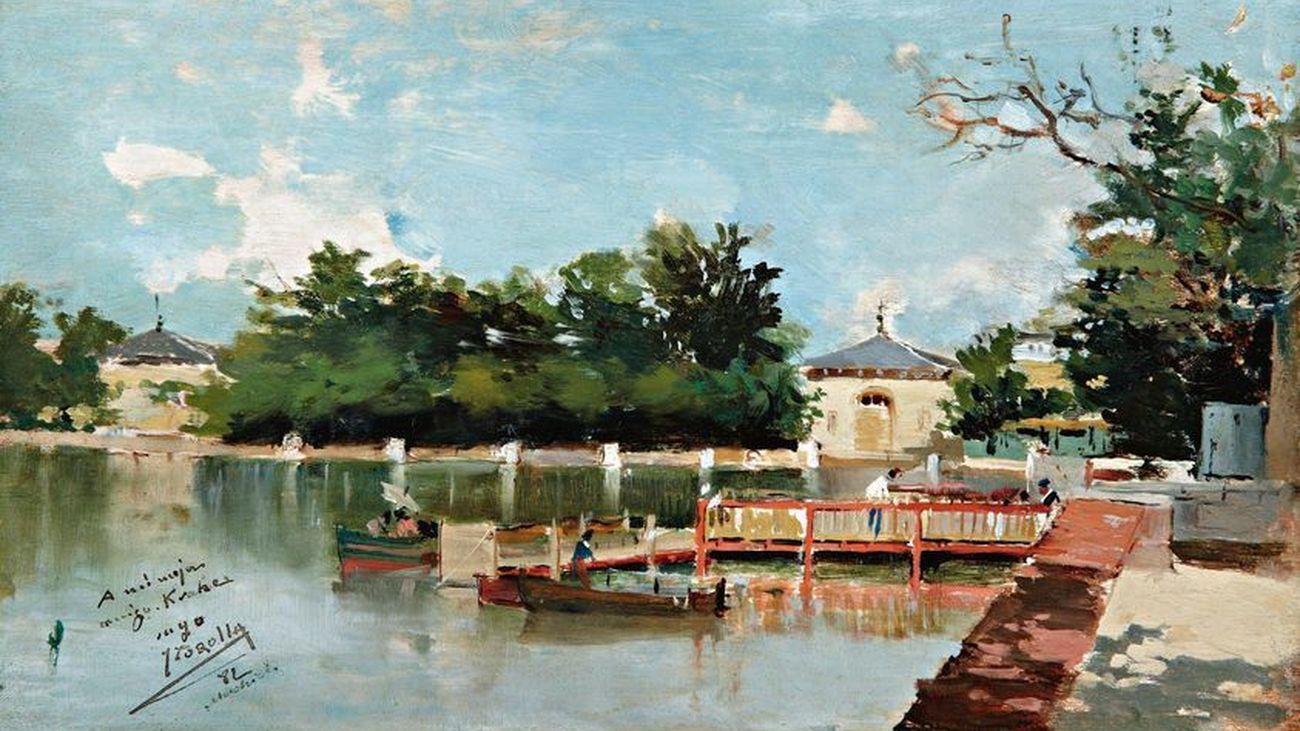 Vista del embarcadero de El Retiro, obra de Joaquín Sorolla
