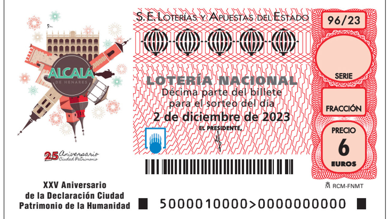 Décimo dedicado a Alcalá por sus 25 años como Ciudad Patrimonio de la Humanidad