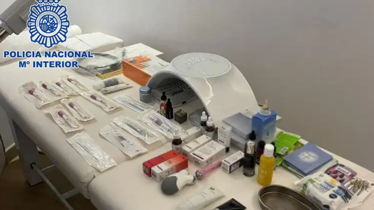 Productos incautados de una clínica clandestina en Usera