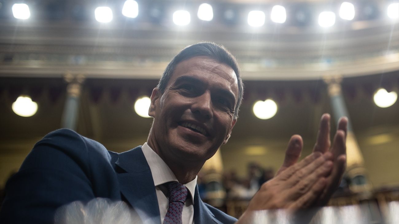 Pedro Sánchez tras el resultado de la votación de investidura en el Congreso