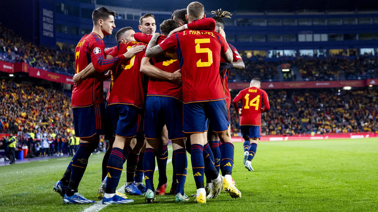 España celebra el triunfo ante Georgia en Valladolid