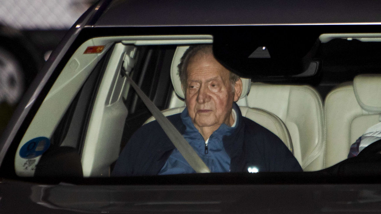 Juan Carlos I a su llegada a Sanxenxo