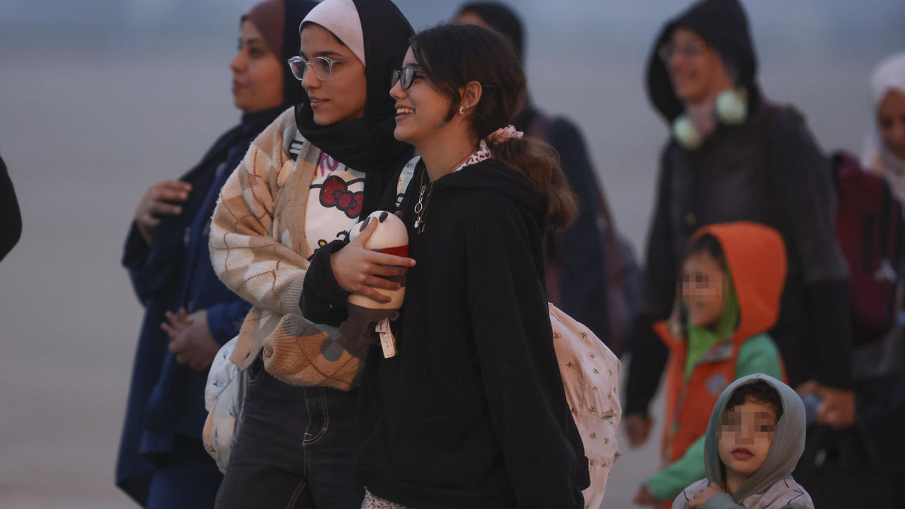 Hispanopalestinos evacuados de Gaza el pasado 16 de noviembre