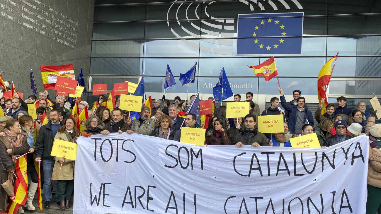 Protesta en Bruselas en contra de la amnistía