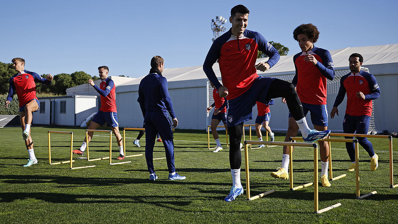 Morata, novedad en el entrenamiento de Atlético de Madrid