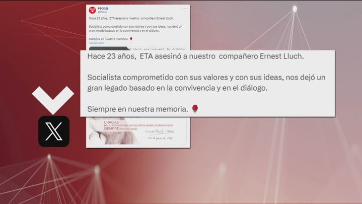 Tuit del PSOE sobre Lluch / TELEMADRID