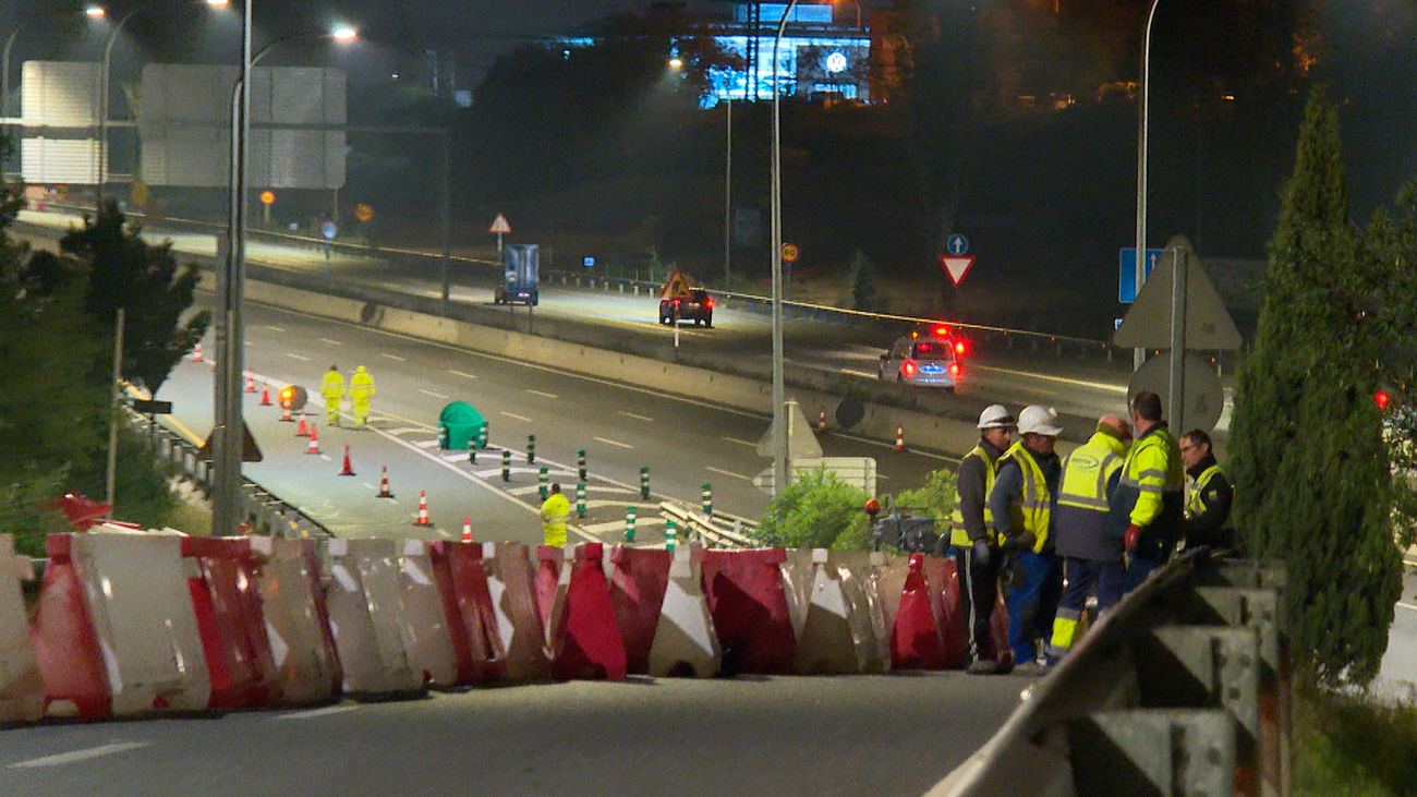 Obras en la Glorieta de Arcentales, junto al estadio Metropolitano