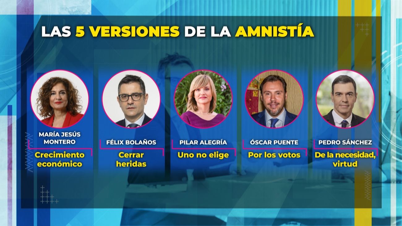 Las 5 versiones con las que el Gobierno justifica la amnistía