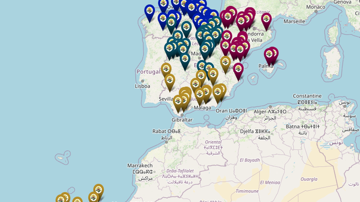Mapa de Los Pueblos más bonitos de España / TELEMADRID