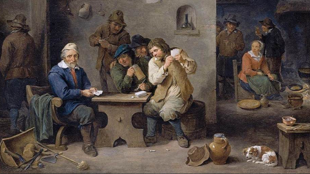 Jugadores en una taberna, obra de David Teniers