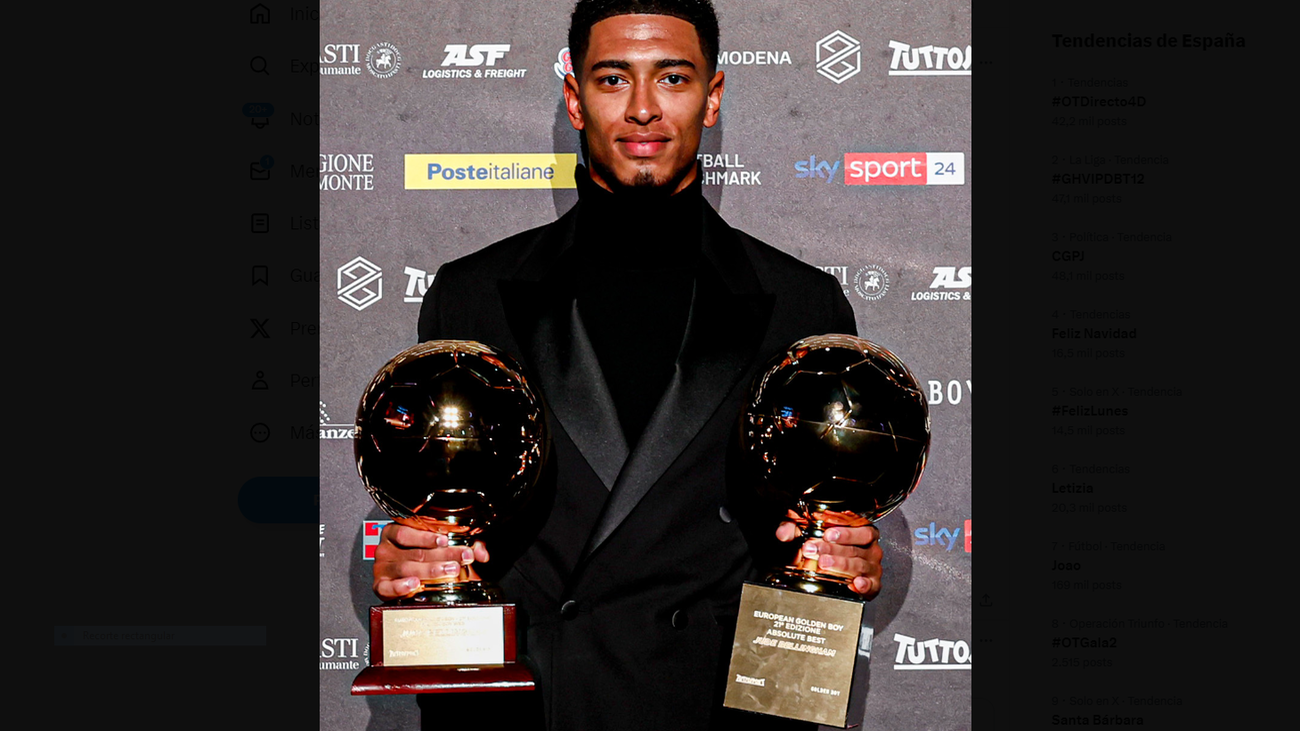 Bellingham recibe el 'Golden Boy': "Es un honor unirme a la lista de los ganadores"