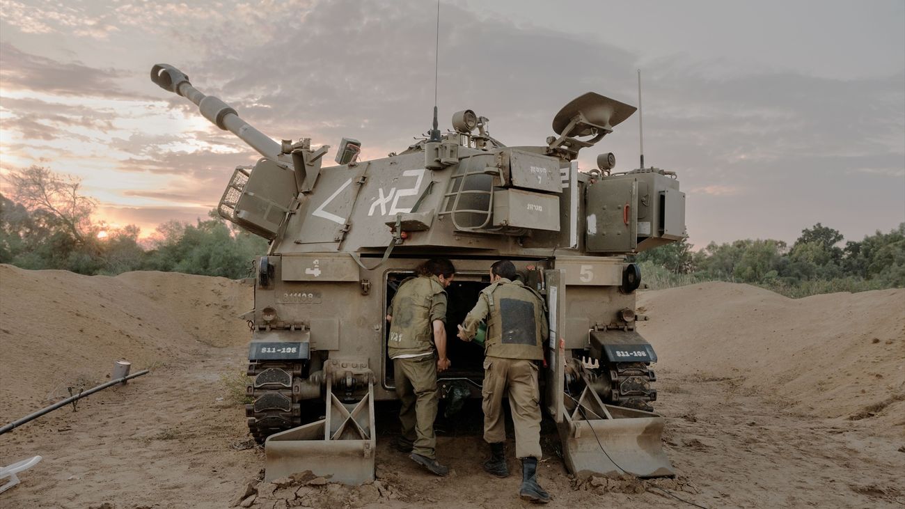 Militares de una unidad de artillería del Ejército de Israel cerca de la frontera con la Franja de Gaza