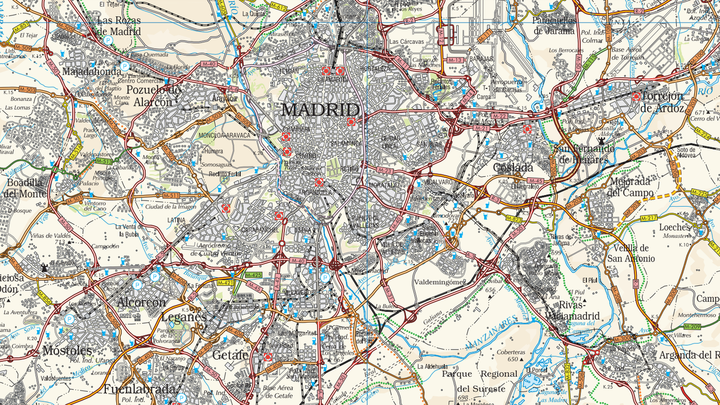 Mapa de las carreteras de Madrid / Comunidad de Madrid
