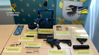 Operación contra el tráfico de armas de guerra y otras imprimidas con tecnología 3D