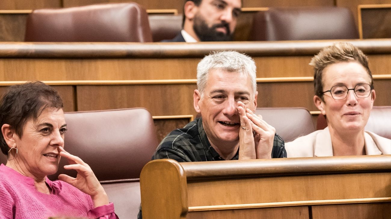 Mertxe Aizpurua Y Oskar Matute (EH Bildu)  durante un pleno en el Congreso de los Diputados