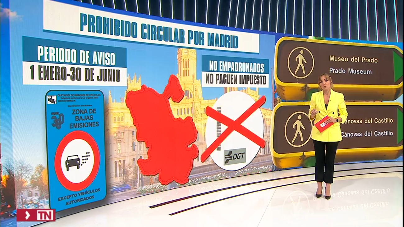 Desde el 1 de enero no podrán circular por Madrid los vehículos sin etiqueta no empadronados en la ciudad