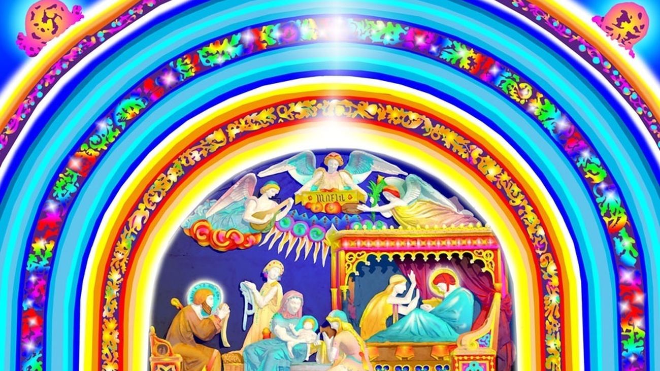 La fachada de Los Jerónimos se transforma en un fresco policromado