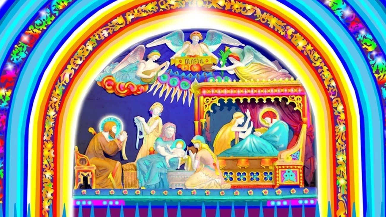 La fachada de Los Jerónimos se transforma en un fresco policromado con un espectáculo de luz y color