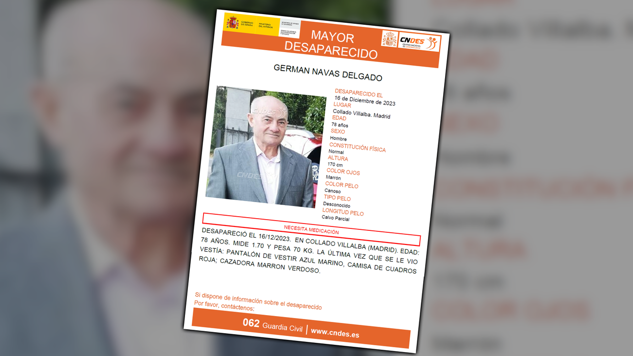 Las cámaras de seguridad de un supermercado captan a Germán Navas, desaparecido en Collado Villalba