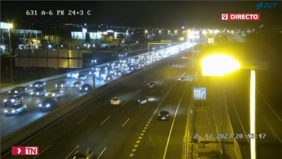 Varios accidentes complican el retorno a Madrid  en Navidad