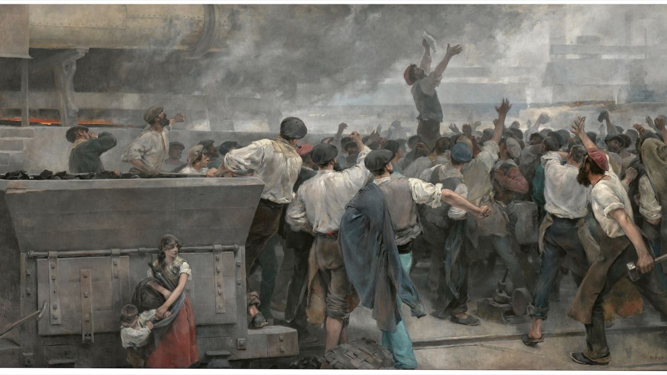 'Una huelga de obreros en Vizcaya', de Vicente Cutanda, en el Museo Nacional del Prado