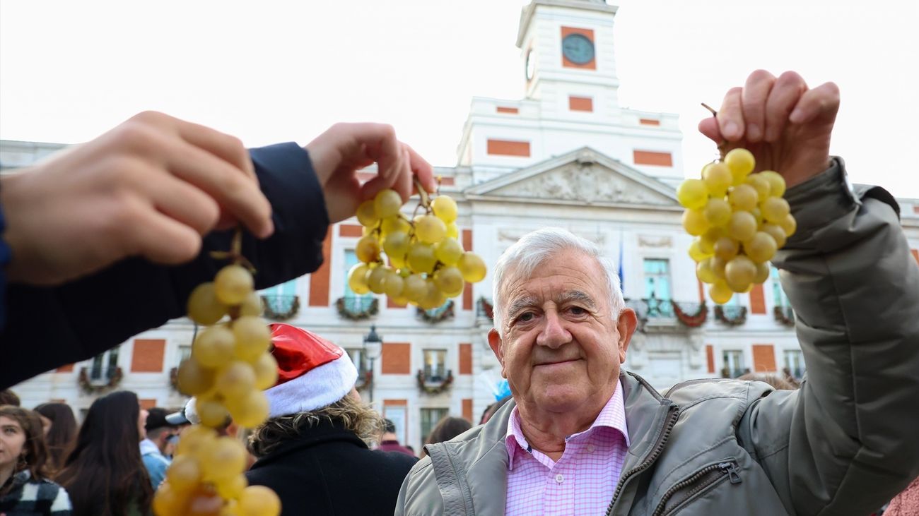 Celebración de las pre-uvas en la Puerta del Sol