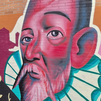 Un enorme mural de Cervantes para el colegio Cervantes de Alcalá