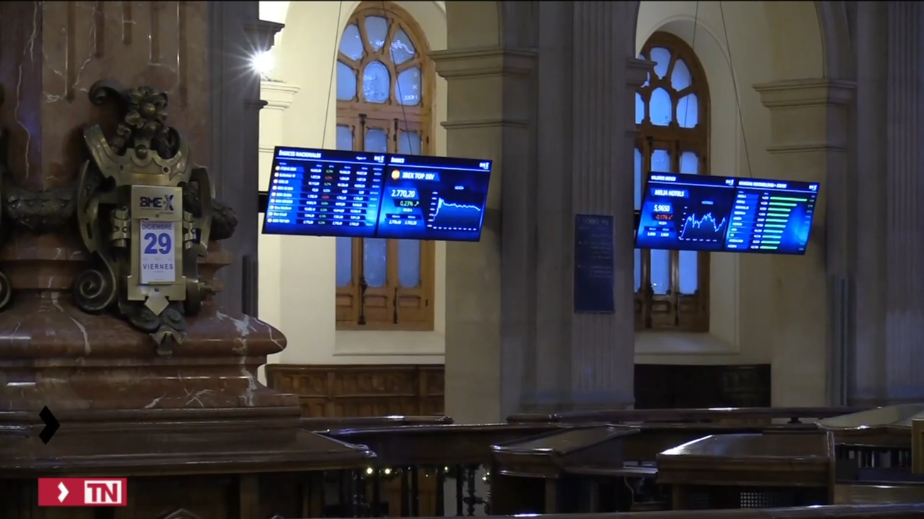 El Ibex 35 sube el 0,16% y  cierra en 10.102 puntos la última sesión de 2023